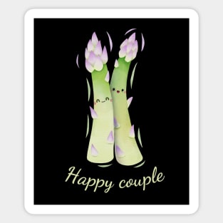Happy Couple Cute Watercolor Asparagus Sticker